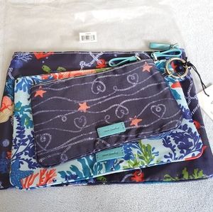 NWT Vera Bradley Pencil Pouch Trio in Shore Thing